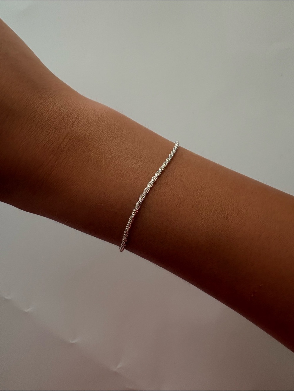 Sterling Silver Twisted Rope Bracelet - Silver